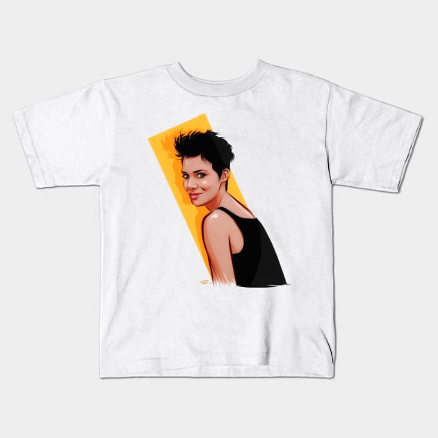 Halle Berry - An illustration by Paul Cemmick Kids T-Shirt by PLAYDIGITAL2020